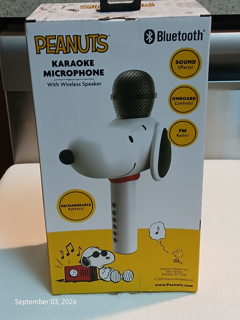 Peanuts Snoopy Bluetooth Karaoke Microphone Wireless Speaker FM Radio New